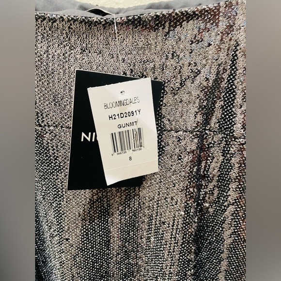 NWT NICHOLAS Isabella Sequined Mini Dress Gunmetal Rhinestone fringe - Picture 8 of 16